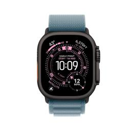 Apple Watch Ultra 3 (2025) 49mm Black Titanium Case with Light Blue Alpine Loop